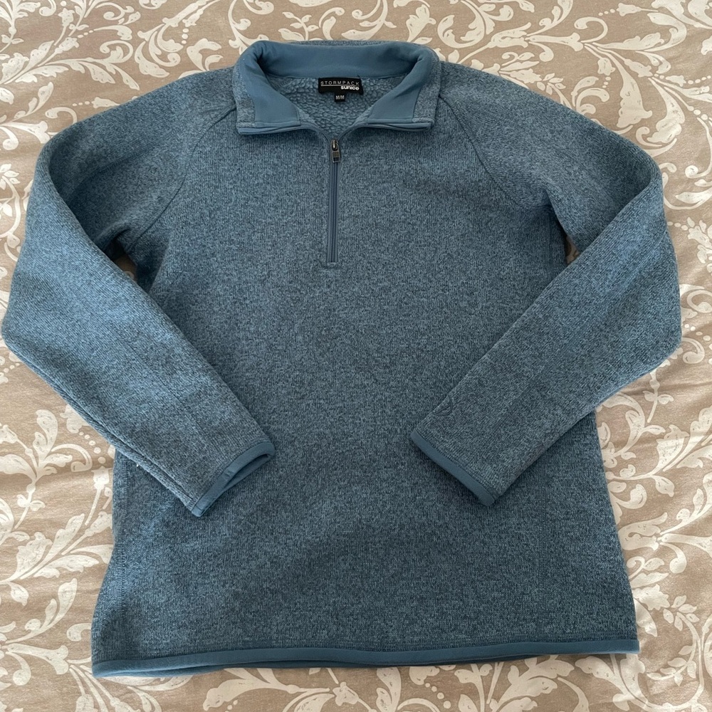 Sunice Blue Fleece Quarter Zip Sweater